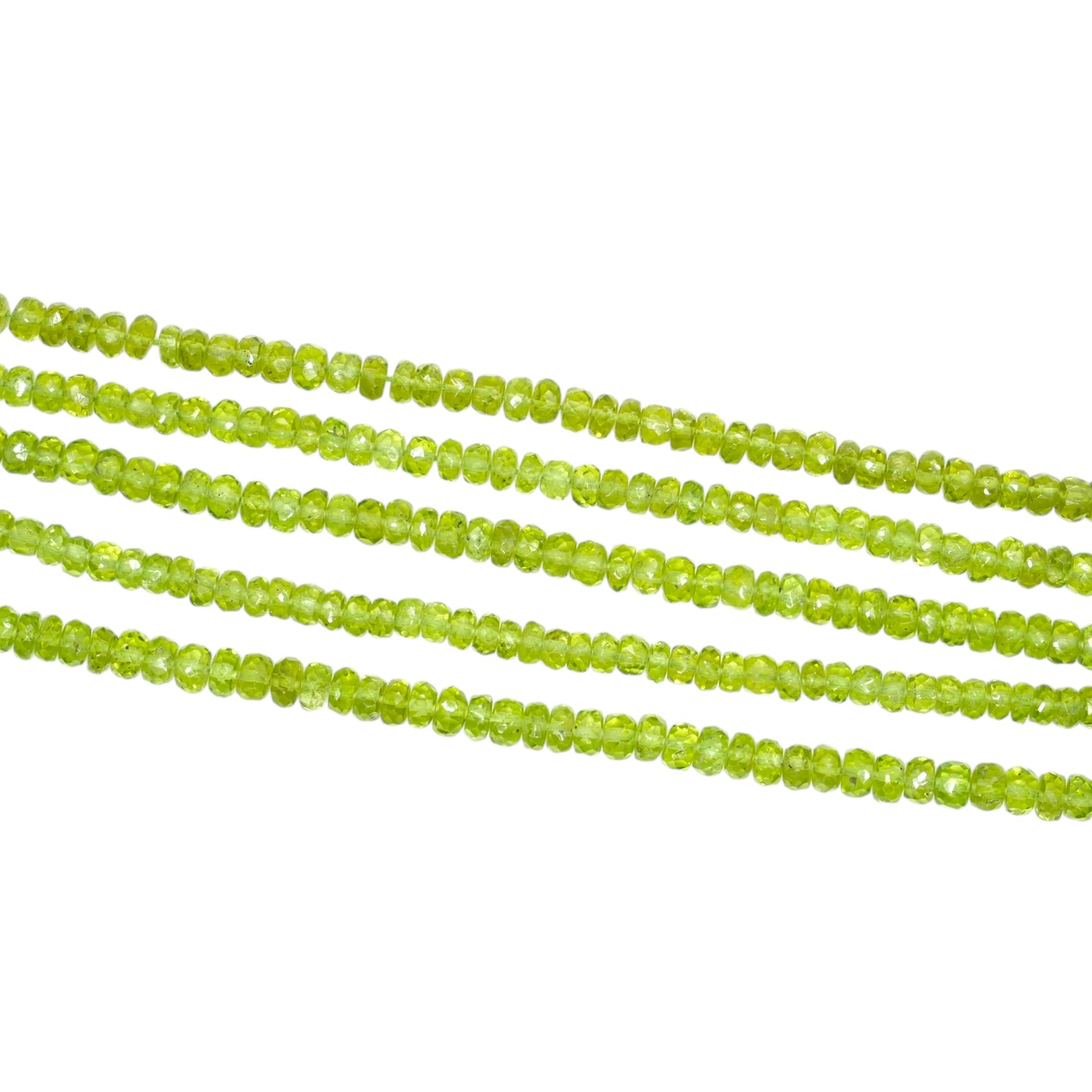 Fil de pierre Péridot AAA 6x3 mm facetté