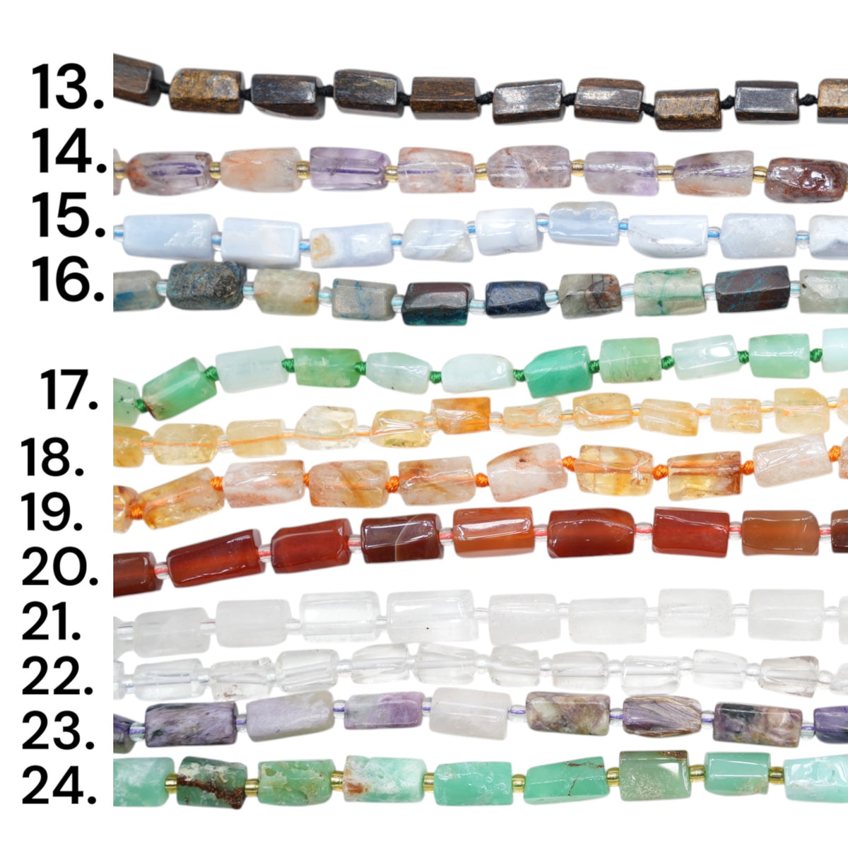 Fil de perle forme cylindrique 8x12 mm (85 pierres disponible) NEW