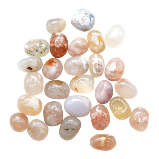 Pierre roulée en Calcédoine rose