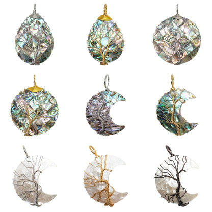 Pendentif Ormeau/Nacre arbre de vie (9 modèles disponible)