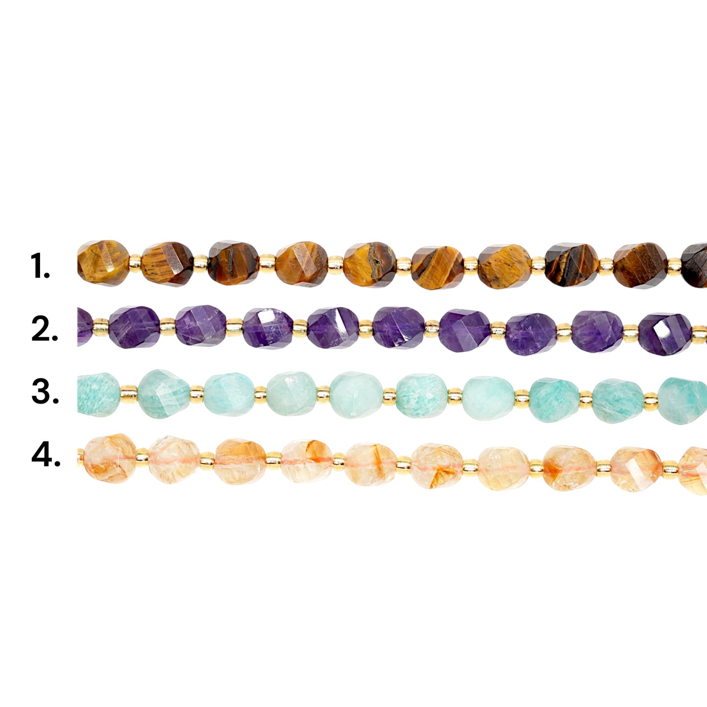 Fil de perles boule facetté 8 mm (4 pierres disponible)