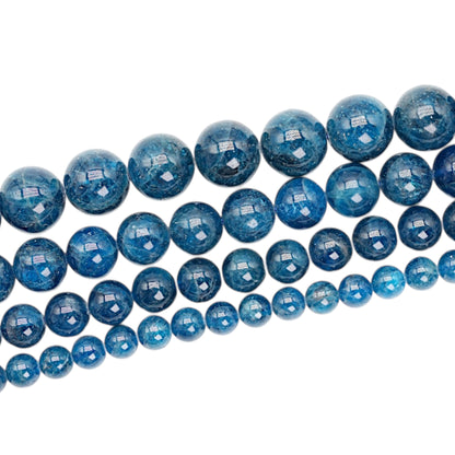 Fil de Perle Apatite bleue foncée AA