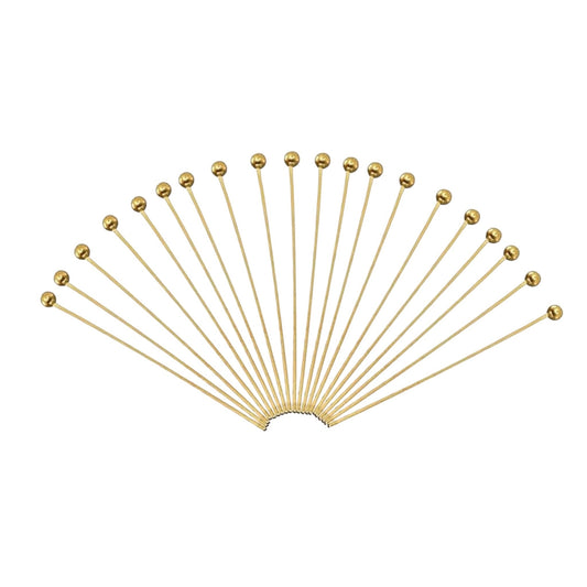 Tiges Clous à tête ronde en acier dorée pour fabrication de boucle d'oreille (3 tailles disponible)