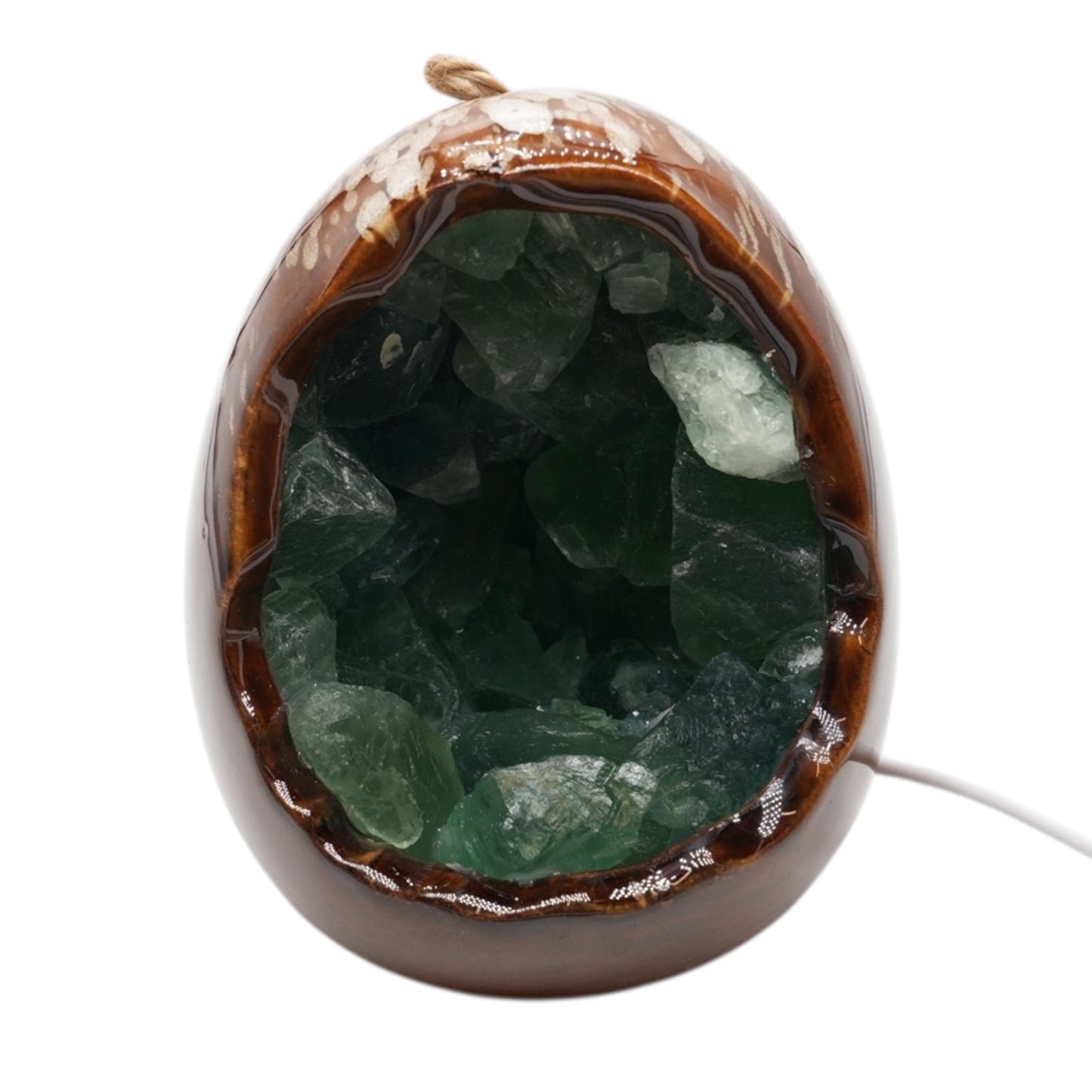 Lampe en oeuf en Fluorine & en céramique