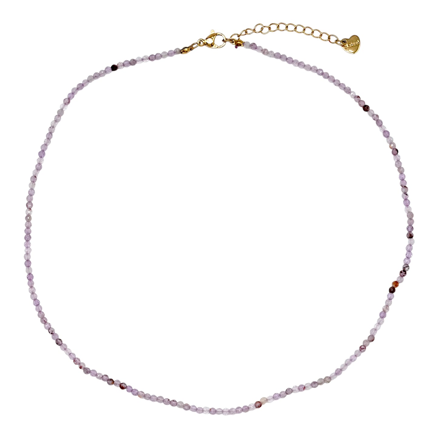 Collier Cacoxenite 2-3mm acier inoxydable doré/argenté