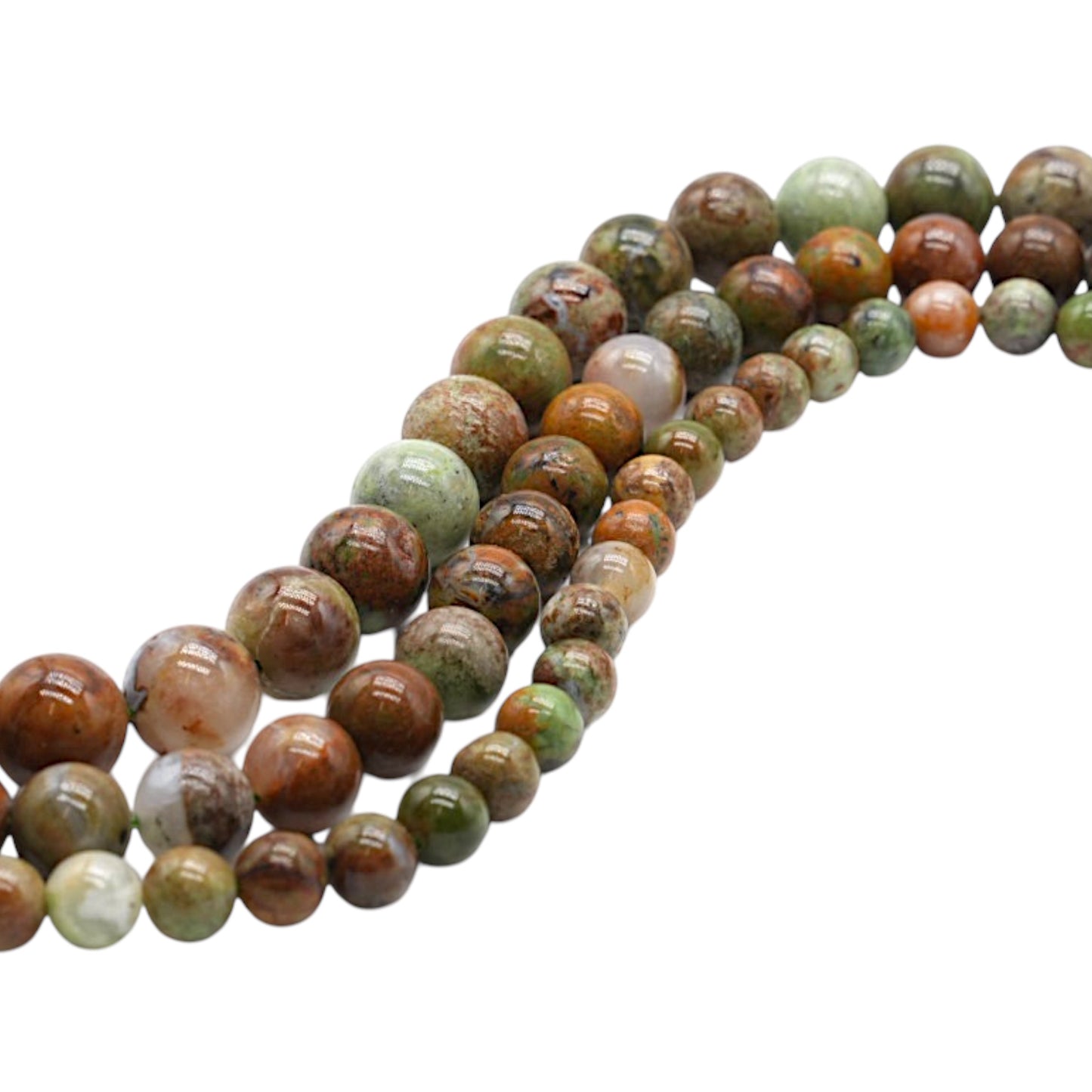 Green Pietersite bead strand A