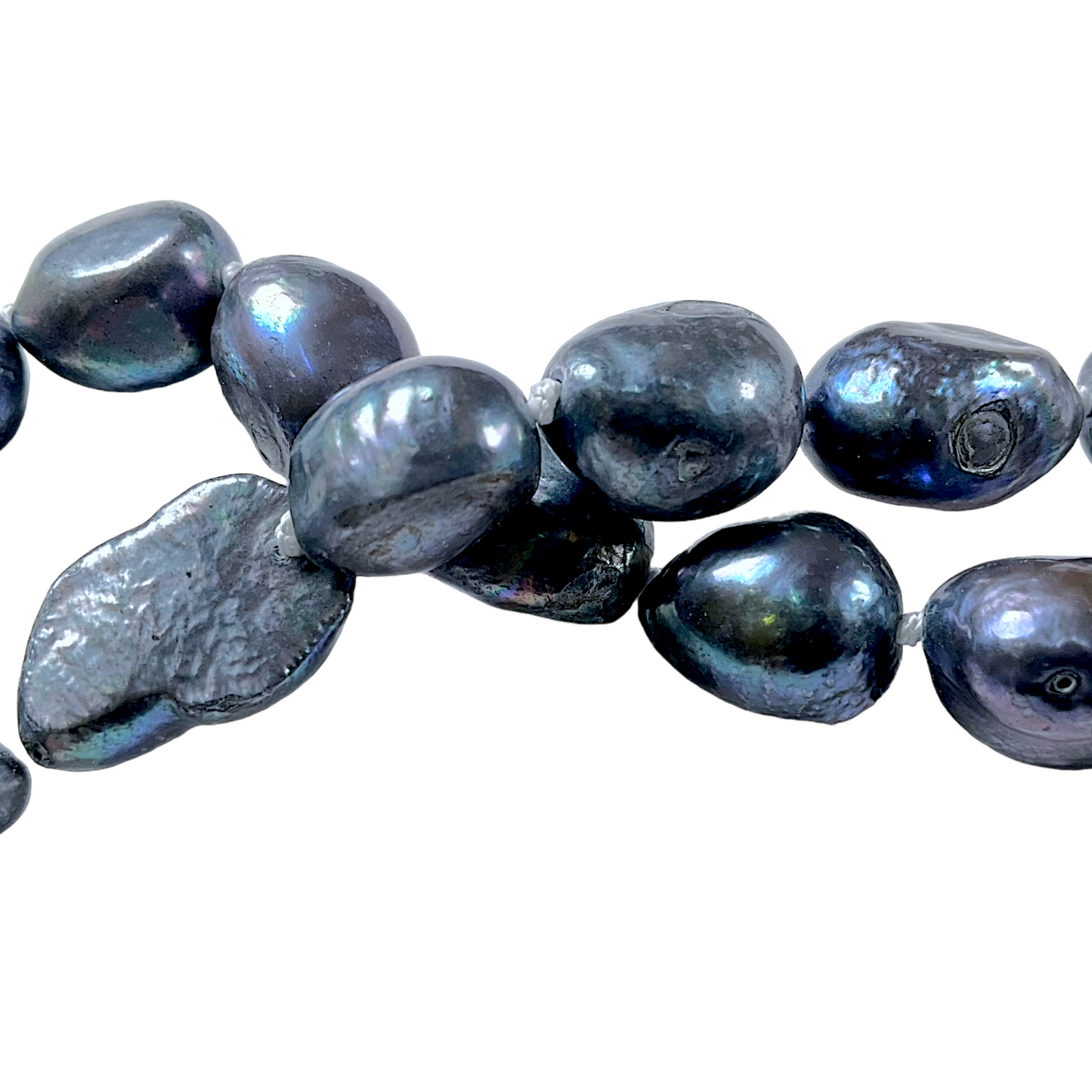 Collier en perles d’eau douce noir N-1