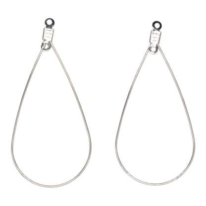 10 paires de supports de boucle d’oreille goutte à personnalisé en acier inoxydable argenté (2 tailles disponible)