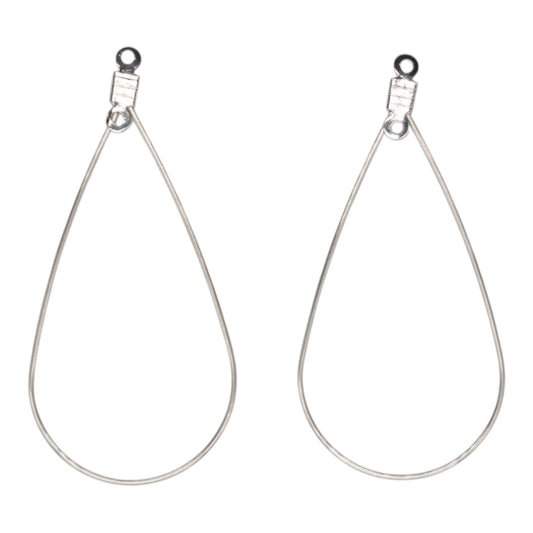 10 paires de supports de boucle d’oreille goutte à personnalisé en acier inoxydable argenté (2 tailles disponible)