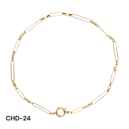 Chaîne de collier fermoir boué en acier inoxydable doré référence CHD (8 modèles disponible)