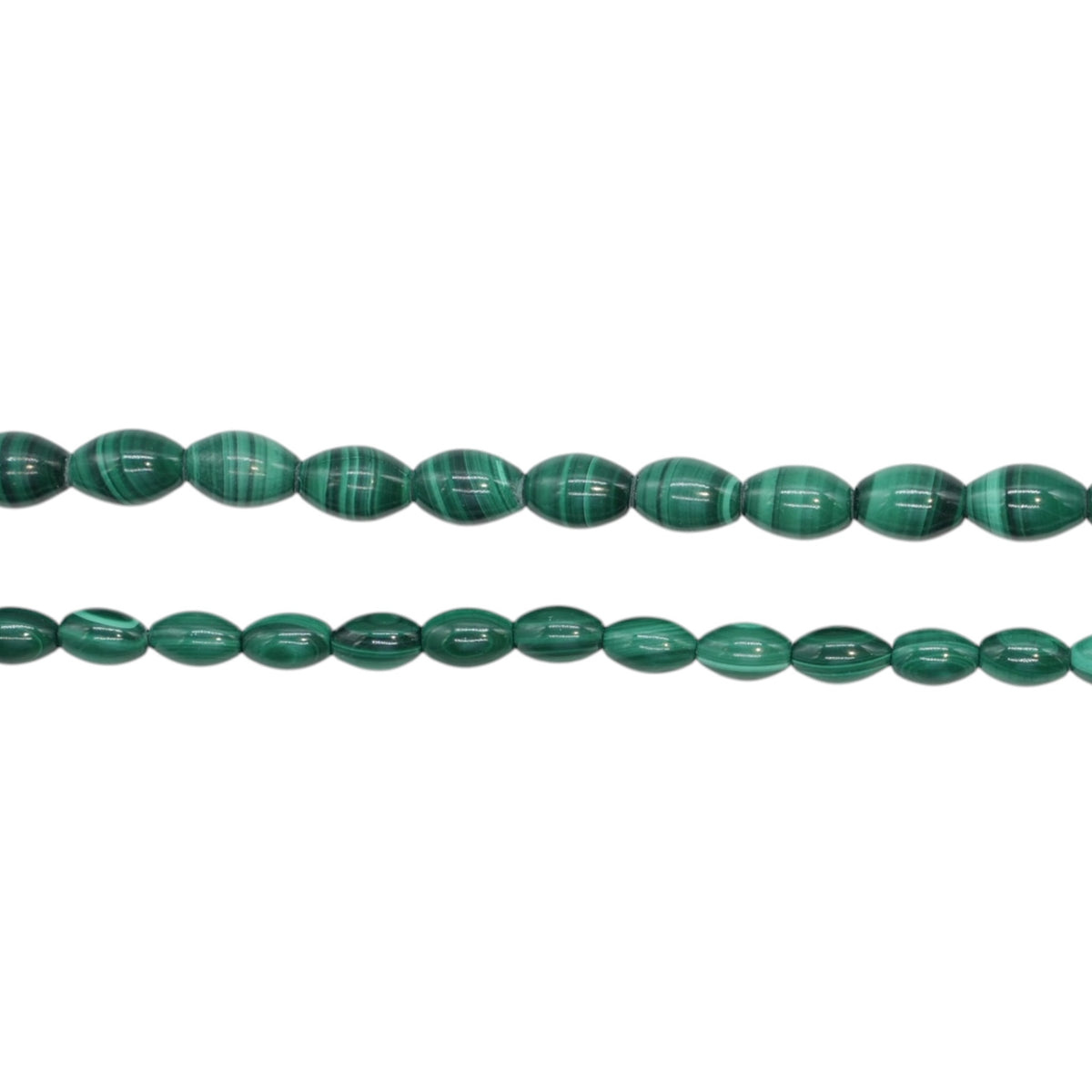 Fil de perles Malachite forme ovale (2 tailles disponible)
