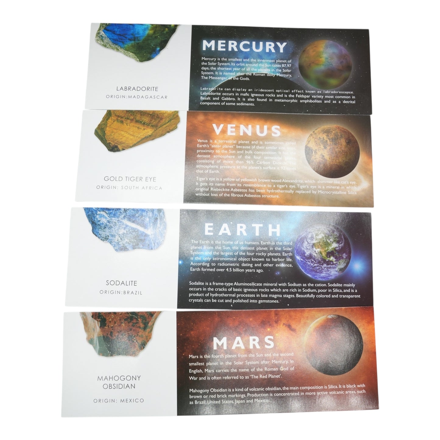 Kit du système solaire en pierre avec support en bois