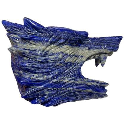 Tête de Loup en Lapis-lazuli pièce unique 13x9x7,5 numéro TL2