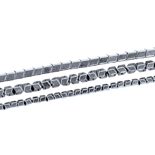 Fil de perle Hématite electroplaquée argenté