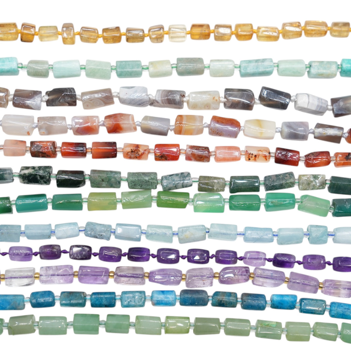 Fil de perle forme cylindrique 8x12 mm (85 pierres disponible) NEW