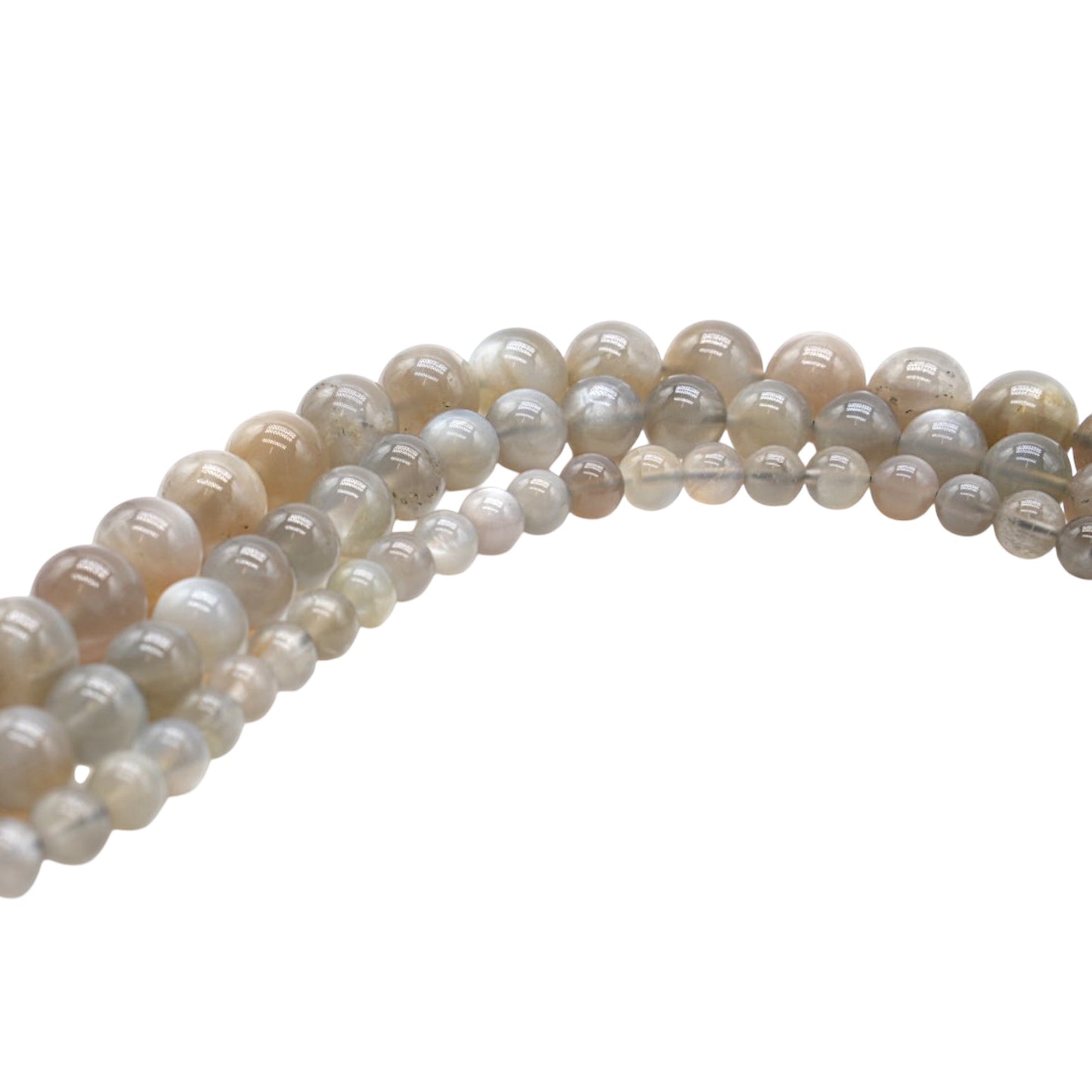 Fil de perle Pierre de lune grise AA