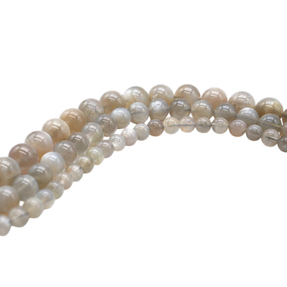 Fil de perle Pierre de lune grise AA