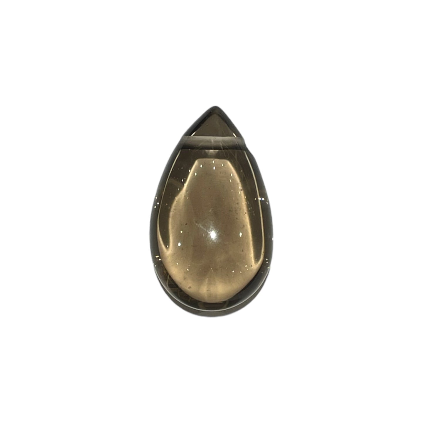 Pendentif goutte quartz fumé percé sur le côté