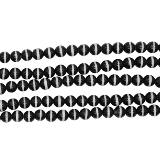 Fil de perle Agate du Tibet 6 mm #83