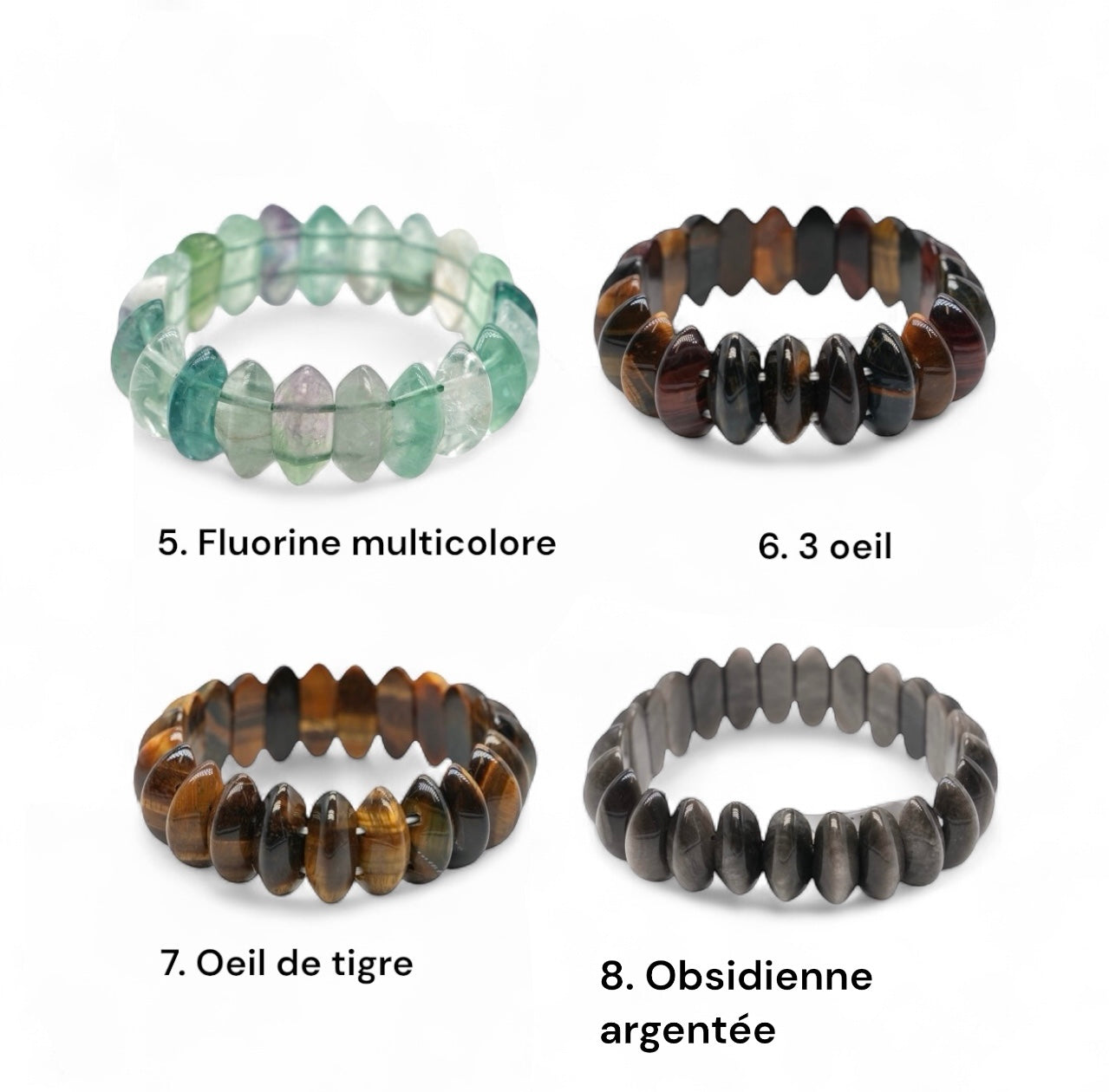 Bracelet facetté AA+ 9x22x10 mm (12 pierres disponible) #3
