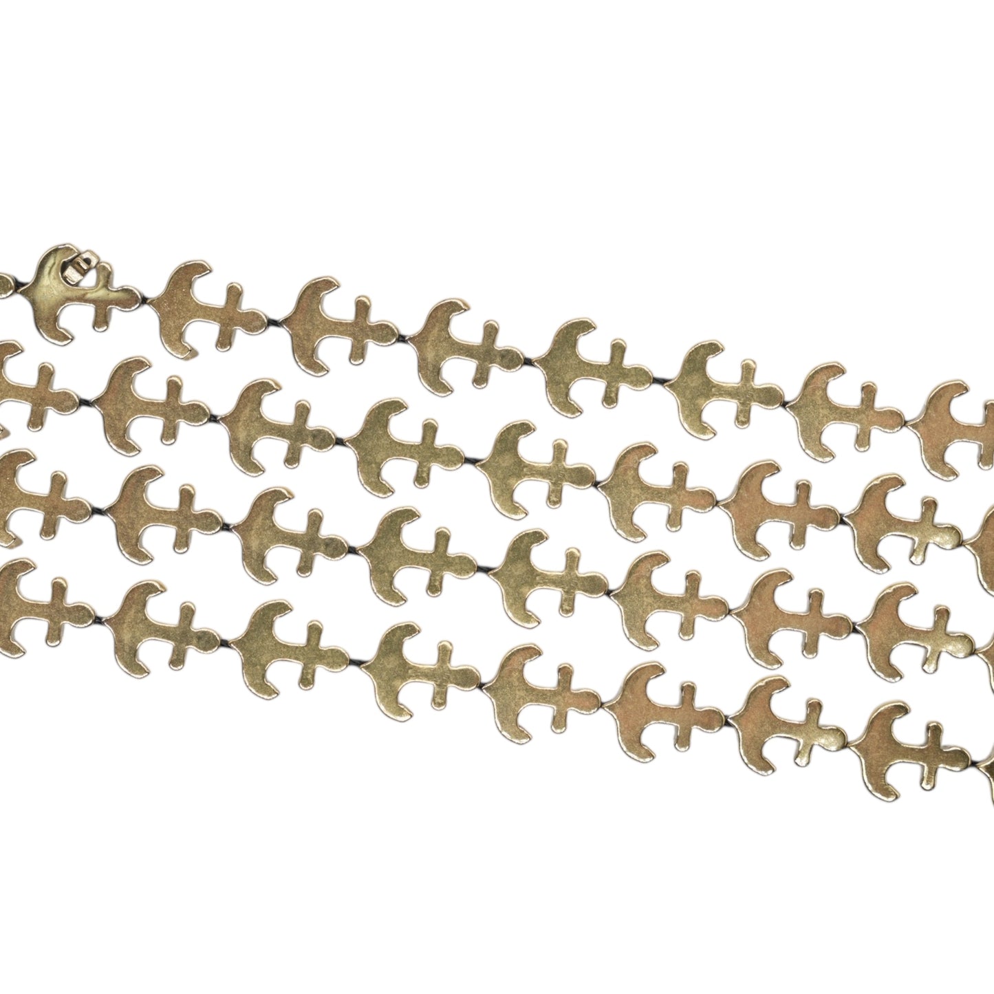 Fil de perle Hématite electroplaquée doré forme encre de marin 12x10 mm HED-226