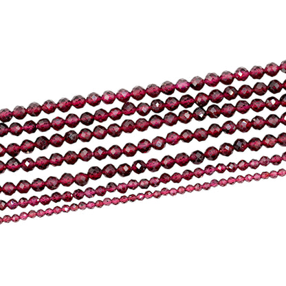 Fil de perles facettées Grenat