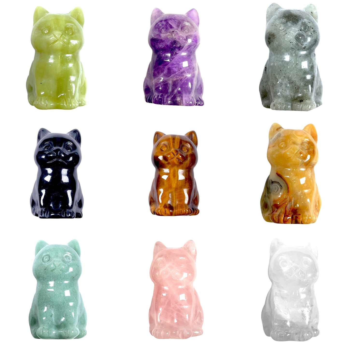 Figurine chat en pierre naturelle (9 pierres disponible)