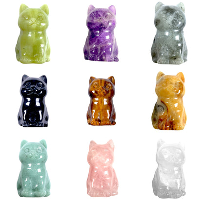 Figurine chat en pierre naturelle (9 pierres disponible)