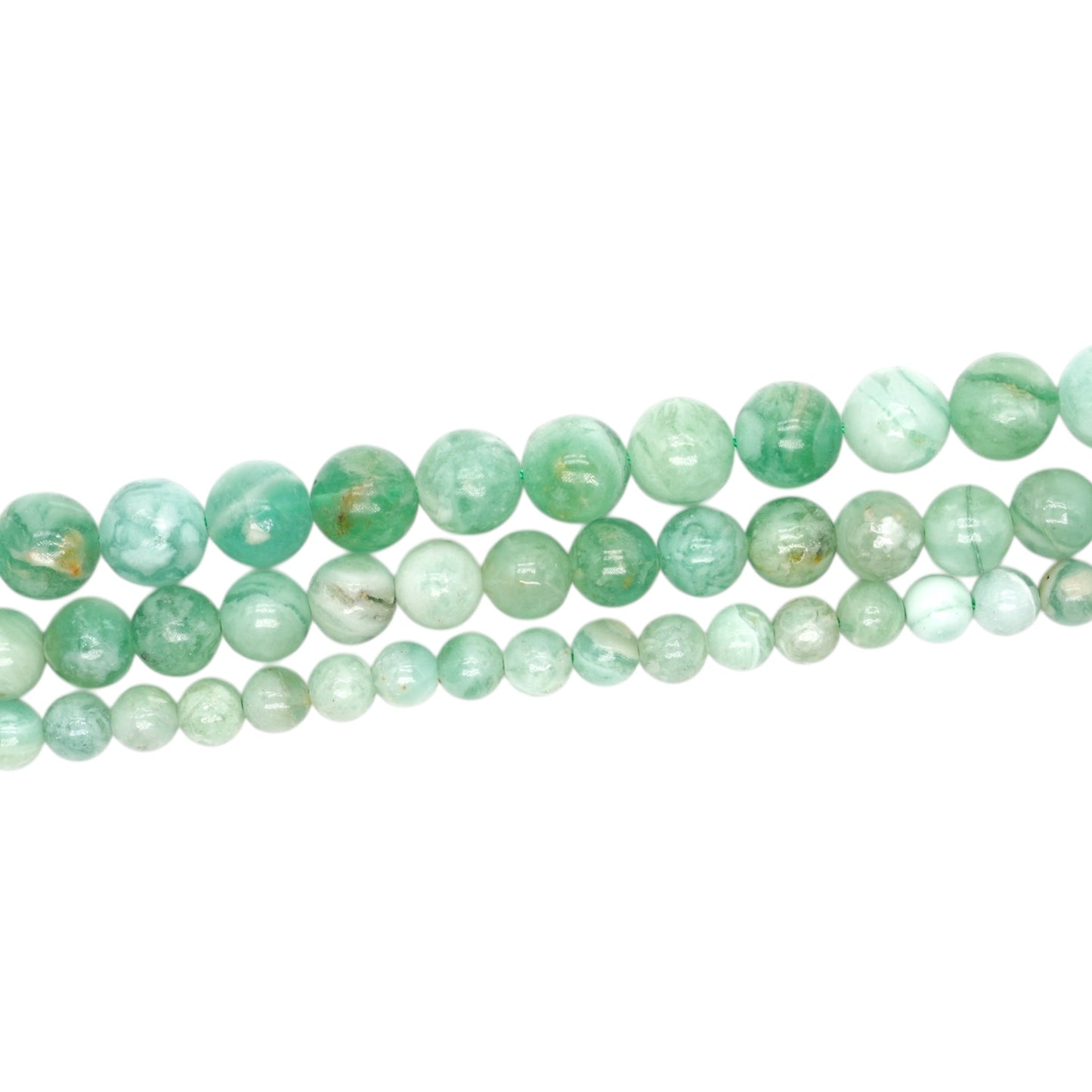 Fil de perle Calcédoine Verte A+