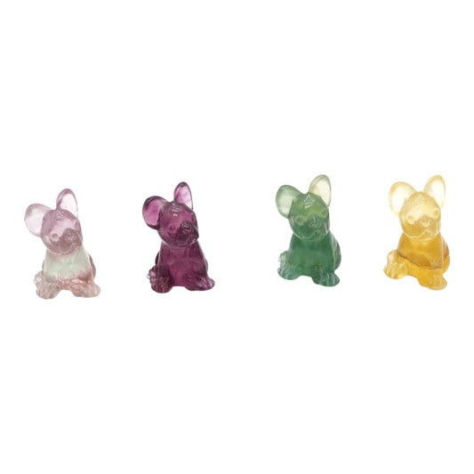 Figurine Bulldog en Fluorine multicolore 4x2 cm