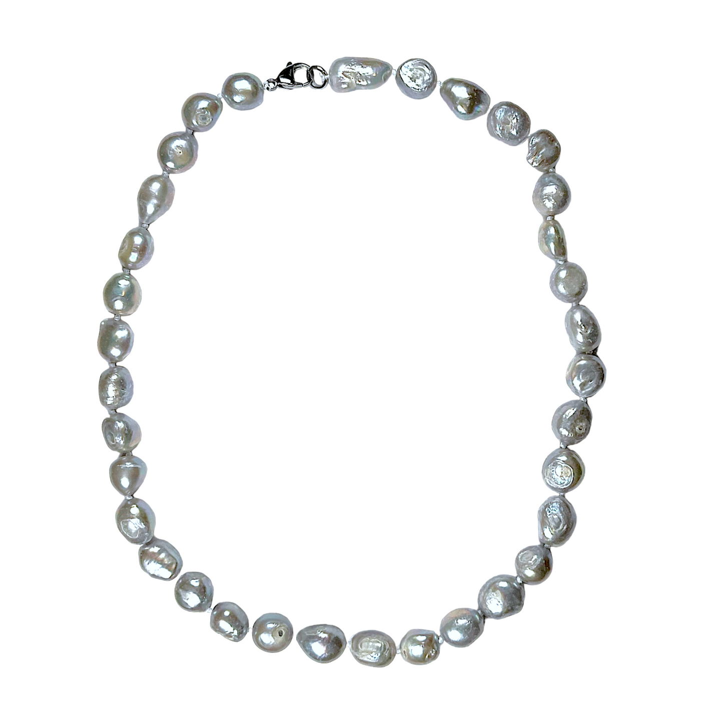 Collier en perles d’eau douce gris G-4