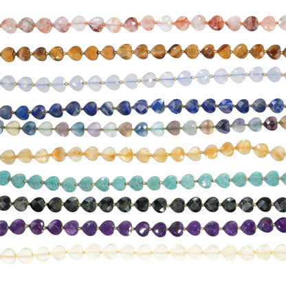 Fil de coeur facetté en pierre naturelle 12 mm (21 pierres disponible)