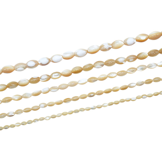 Fil de nacre dorée forme ovale (5 tailles disponible)