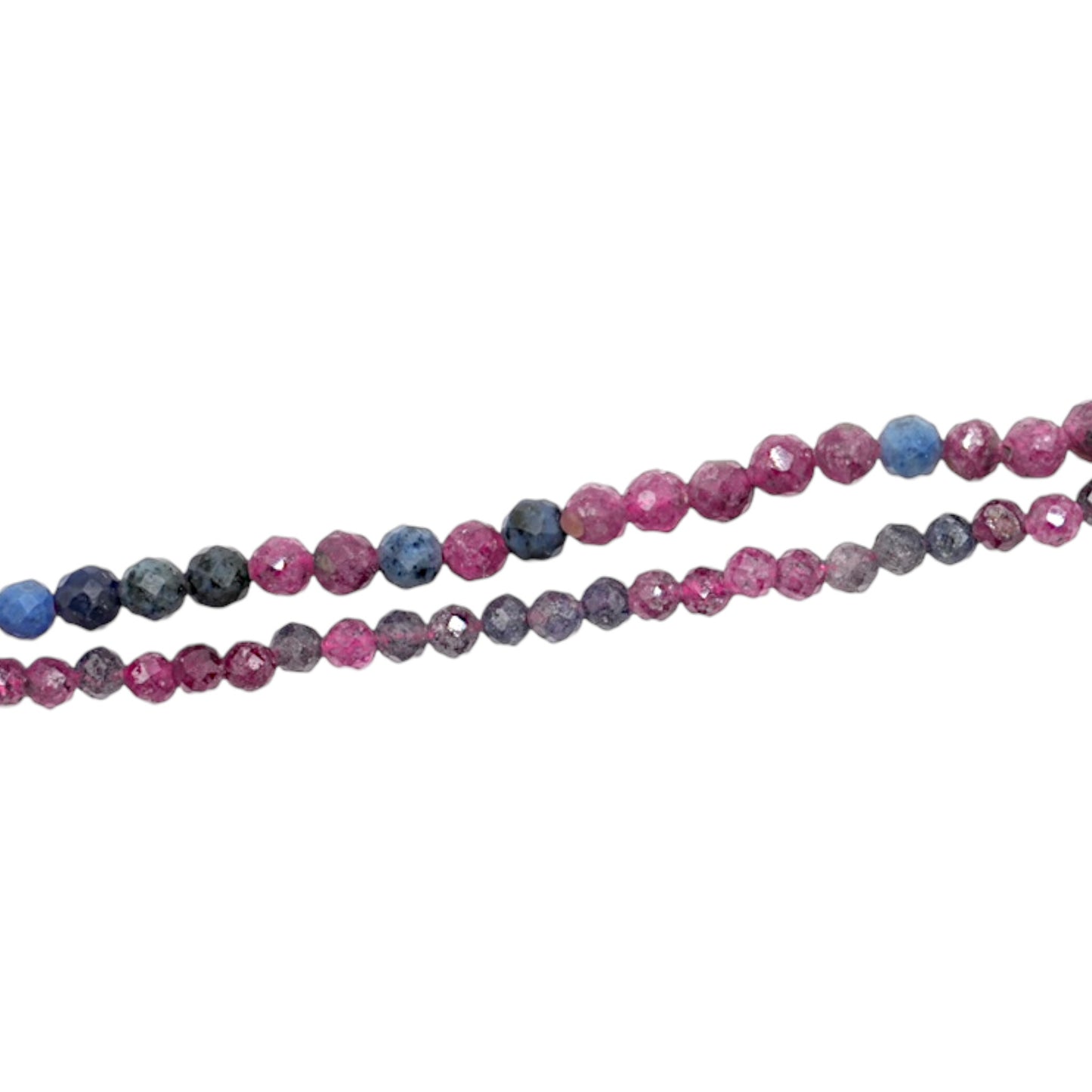 Fil de perles facettées Rubis saphir