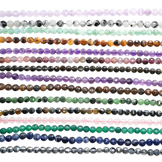 Fil de perle en rond facetté 6 mm (15 pierres disponible)