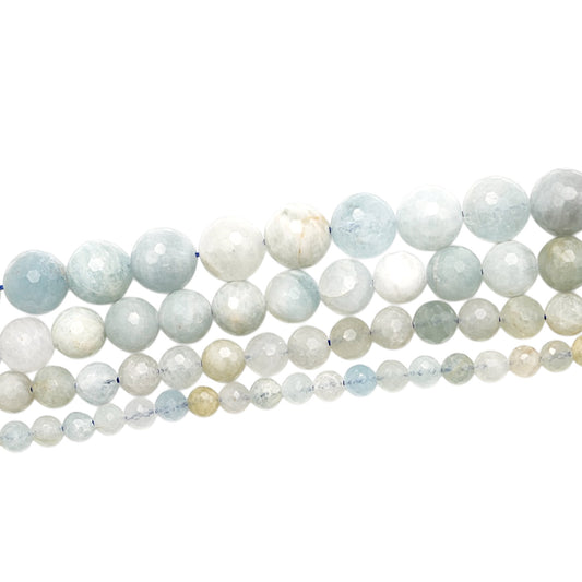 Fil aigue marine multicolore en perle facetté