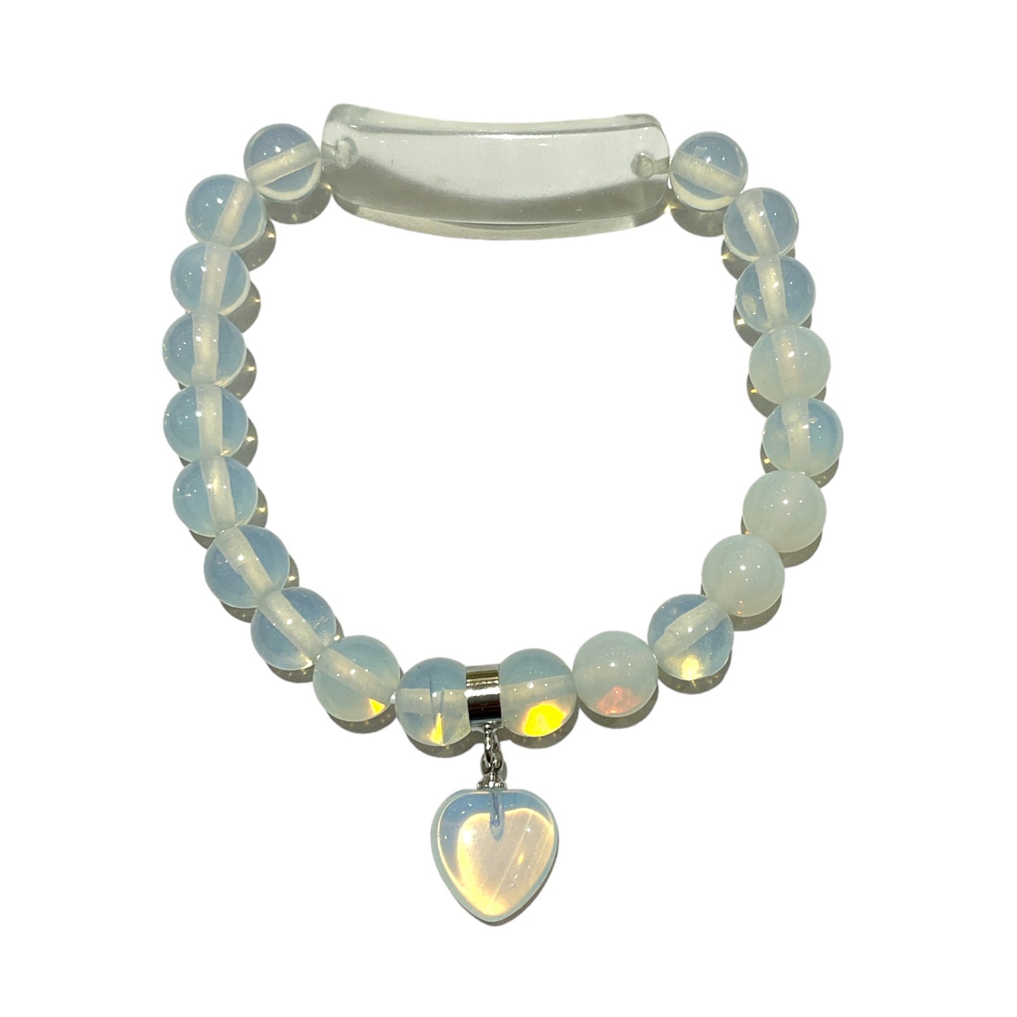 Bracelet Opaline synthétique cœur