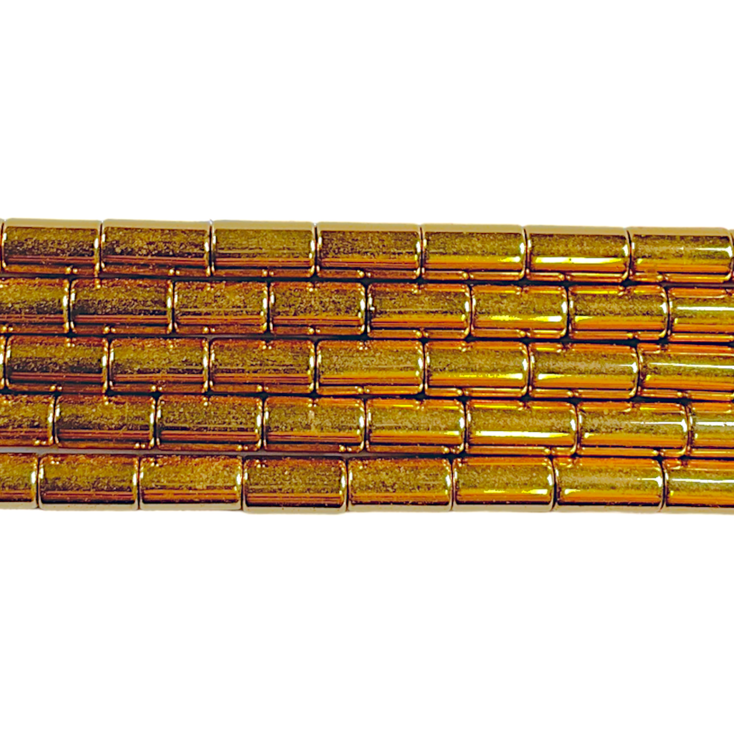 Fil de perle Hématite electroplaquée dorée claire HEDC-6