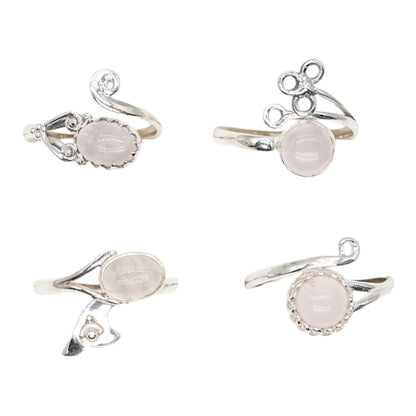 Bague réglable quartz rose modèle aléatoire