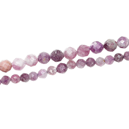 Faceted Clear Lepidolite Bead Strand