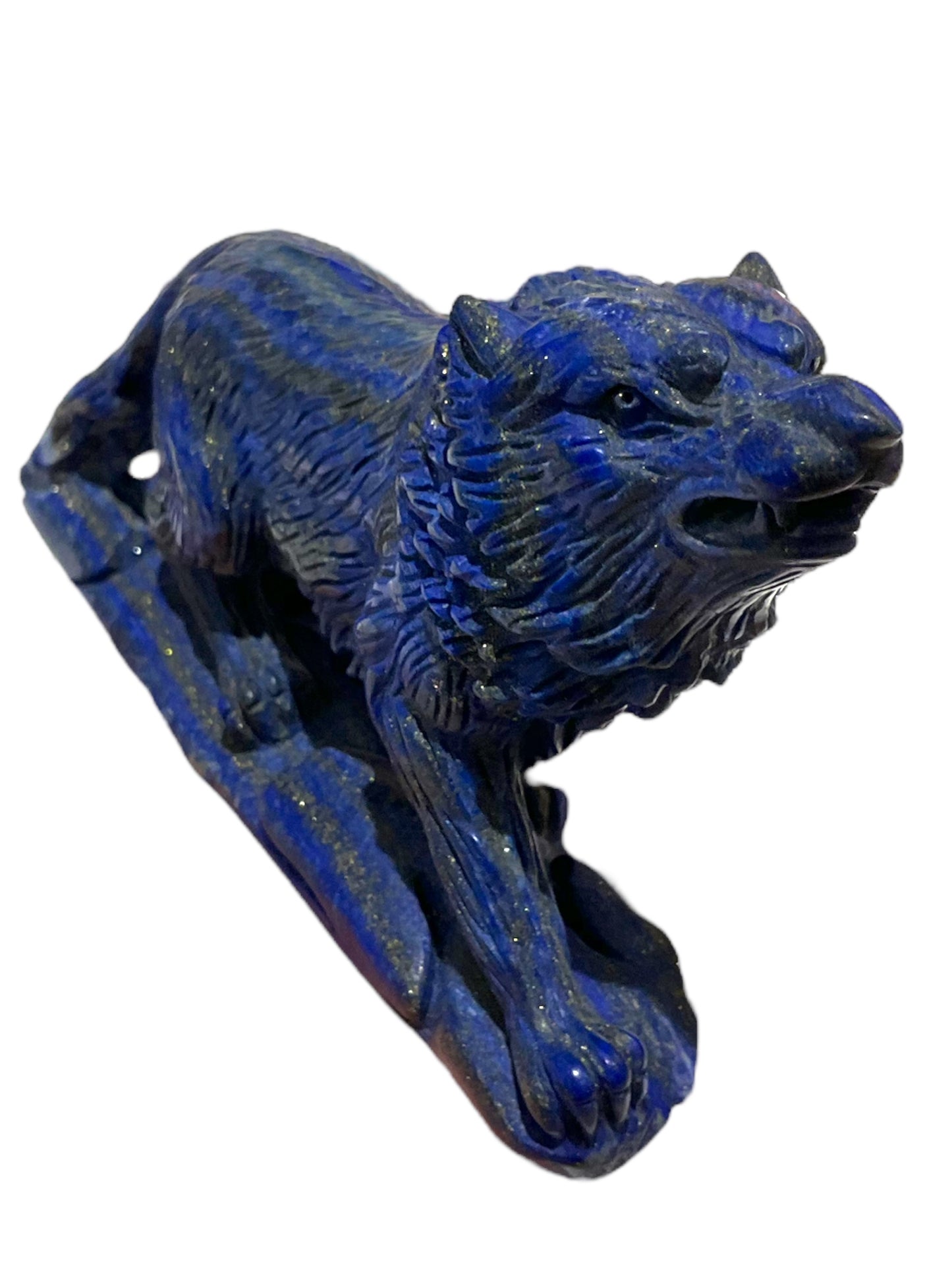 Loup en Lapis-lazuli pièce unique 17x9x4 cm