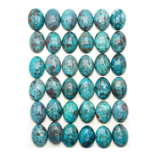 Lot de 36 pendentif Cabochon ovale Chrysocolle AAA 13x18 mm (modele unique — modèle 1)