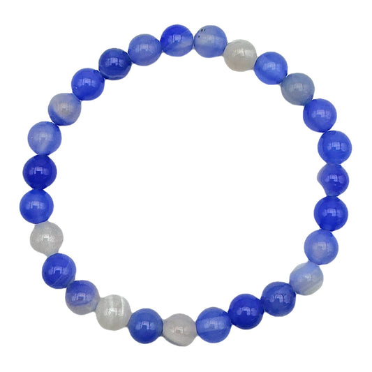 Bracelet enfant 6 mm agate bleu A violet