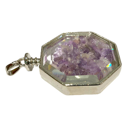 Pendentif hexagone facetté Améthyste