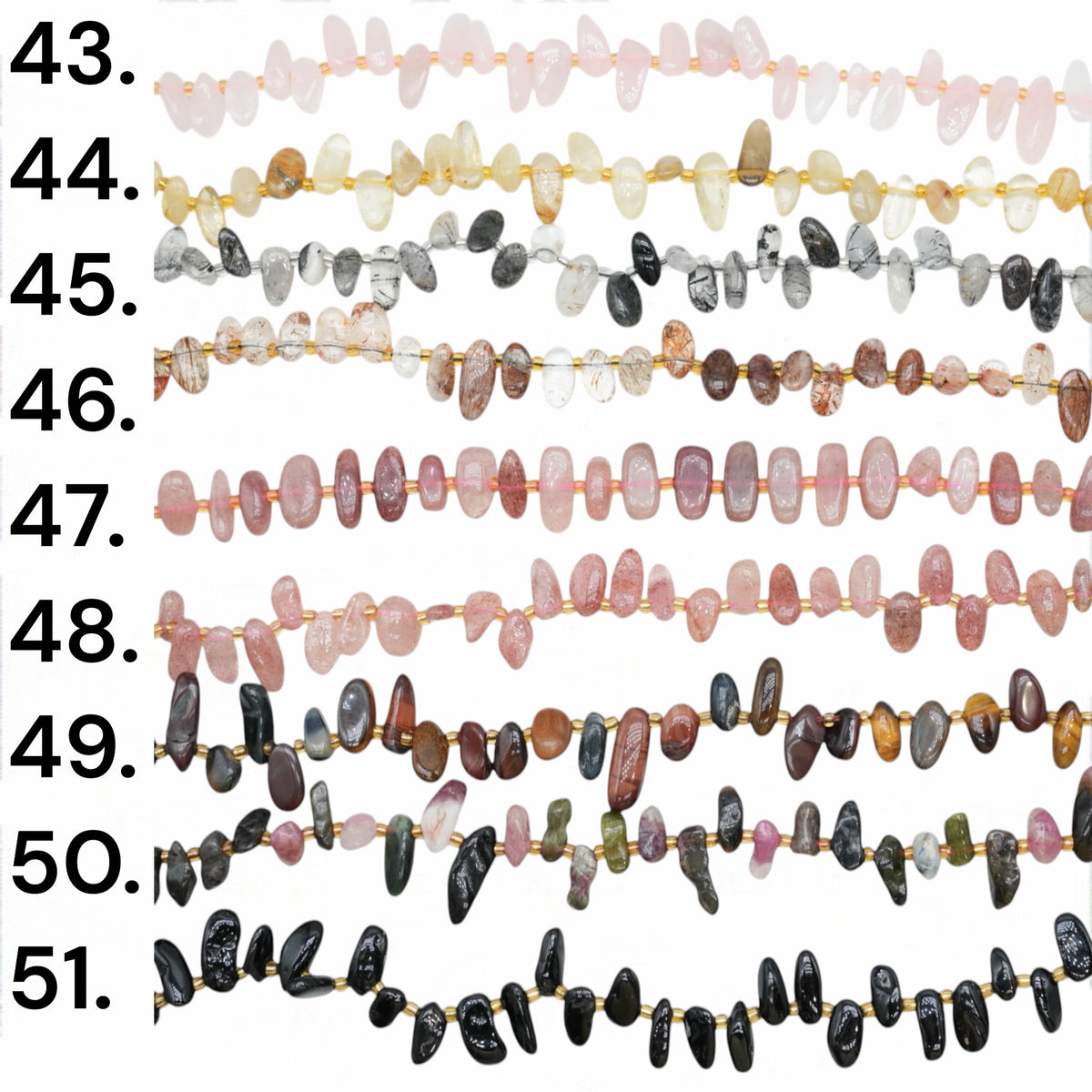 Natural Stone Bead Strand 8x19 mm (29 beads available)