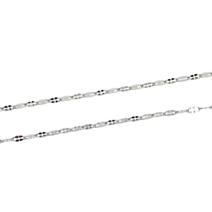 Pack of 10 stainless steel silver chains 50 cm model 24