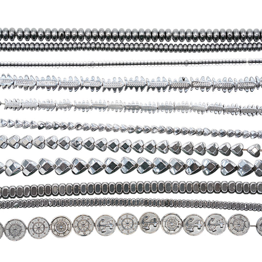 Fil de perle Hématite electroplaquée argenté HEA (270 à 280)