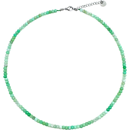 Collier Chrysoprase 3x4mm acier inoxydable doré/argenté