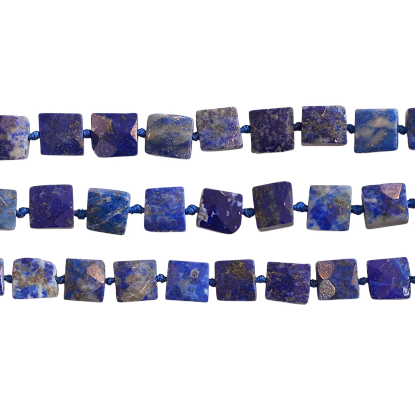 Fil de perle forme libre cube Lapis 9x9 mm (référence 116)