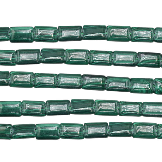 Fil de perles Malachite forme rectangle plat 8x12mm